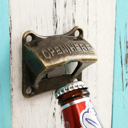 Vintage Bronze Wall Mounted Bottle Opener