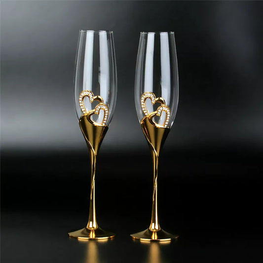 Crystal Champagne Glasses Set