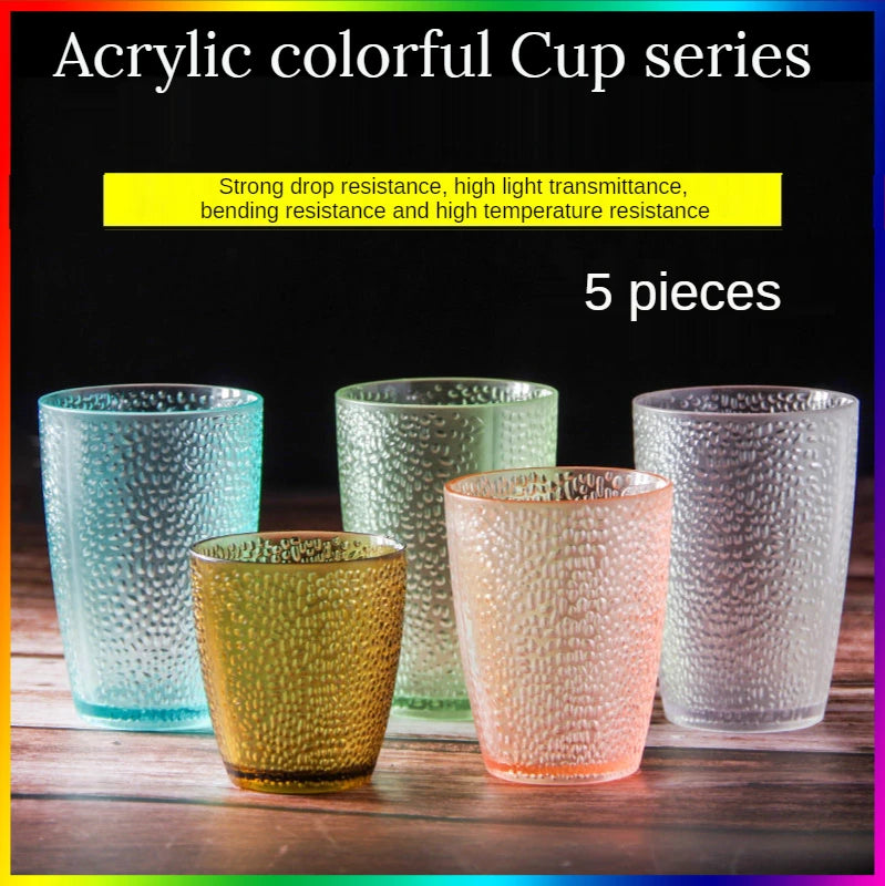 5Pcs Acrylic Drop-proof Cups Set