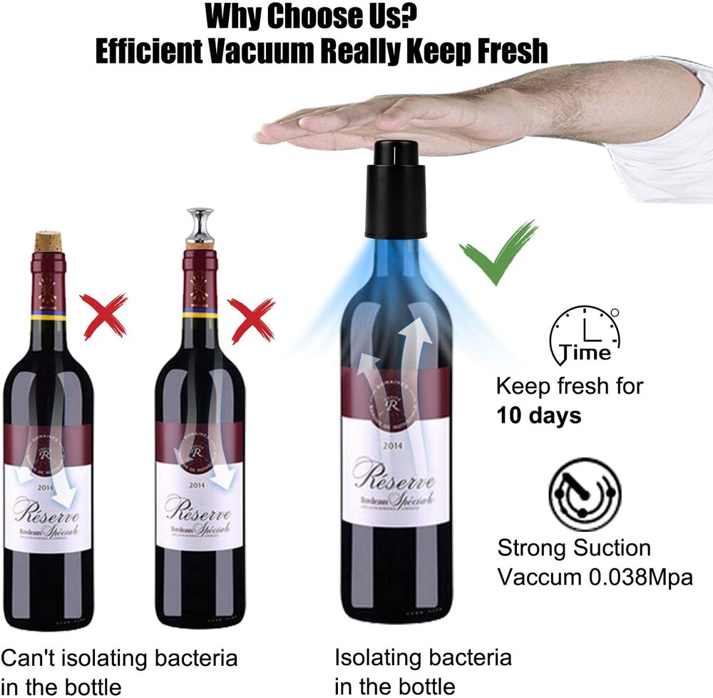 Vacuum Wine Bottle Stopper Preserver