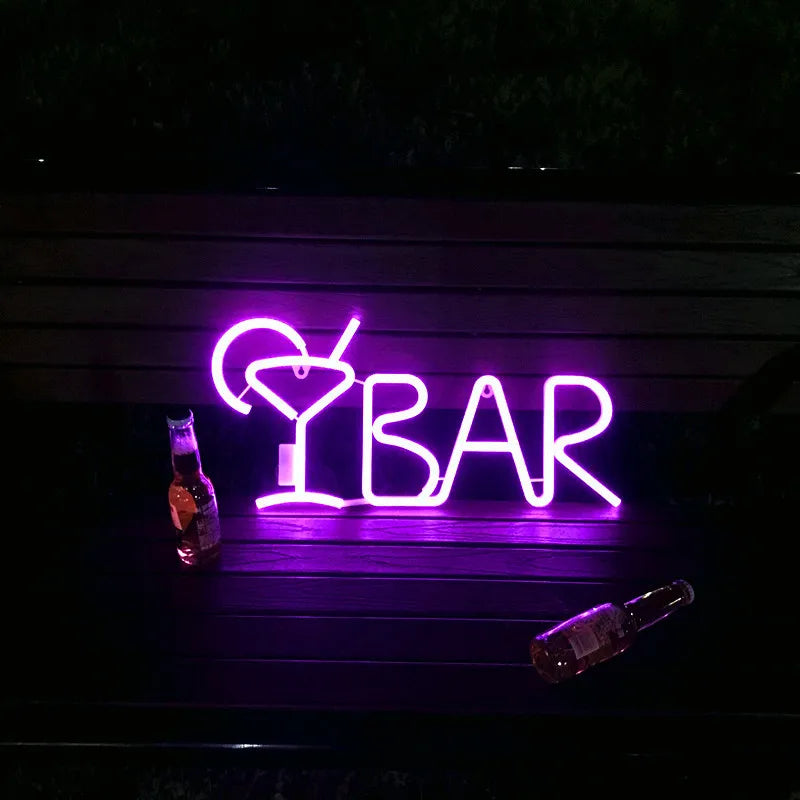 Wine Glass Neon Bar LED Sign