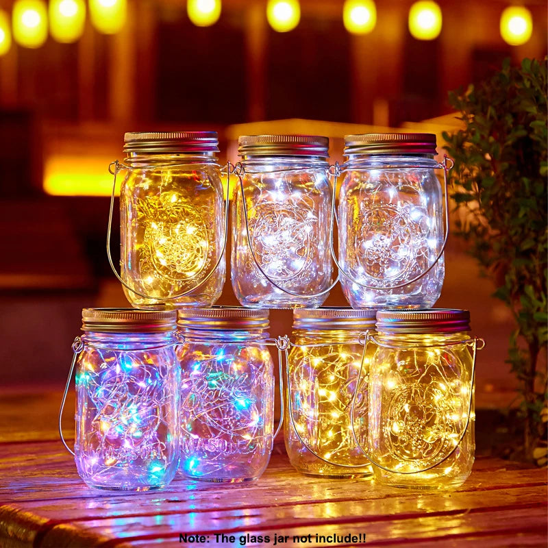 Solar Mason Jar Lid Lights for Outdoors （No Jars）