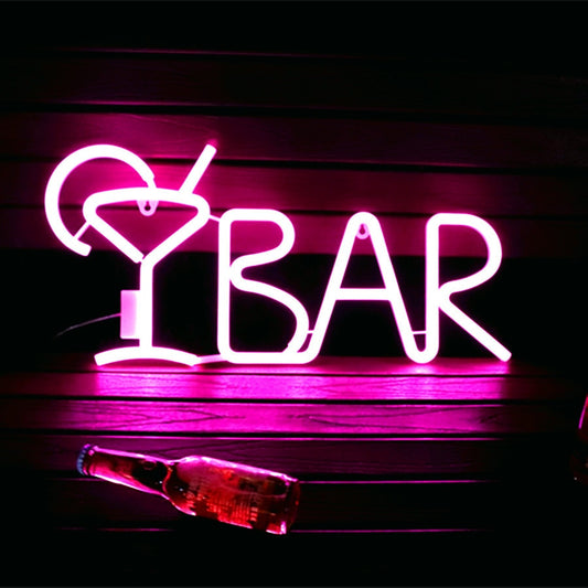 Wine Glass Neon Bar LED Sign