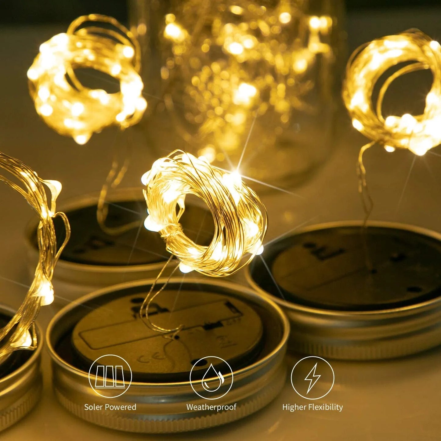 Solar Mason Jar Lid Outdoor Lights