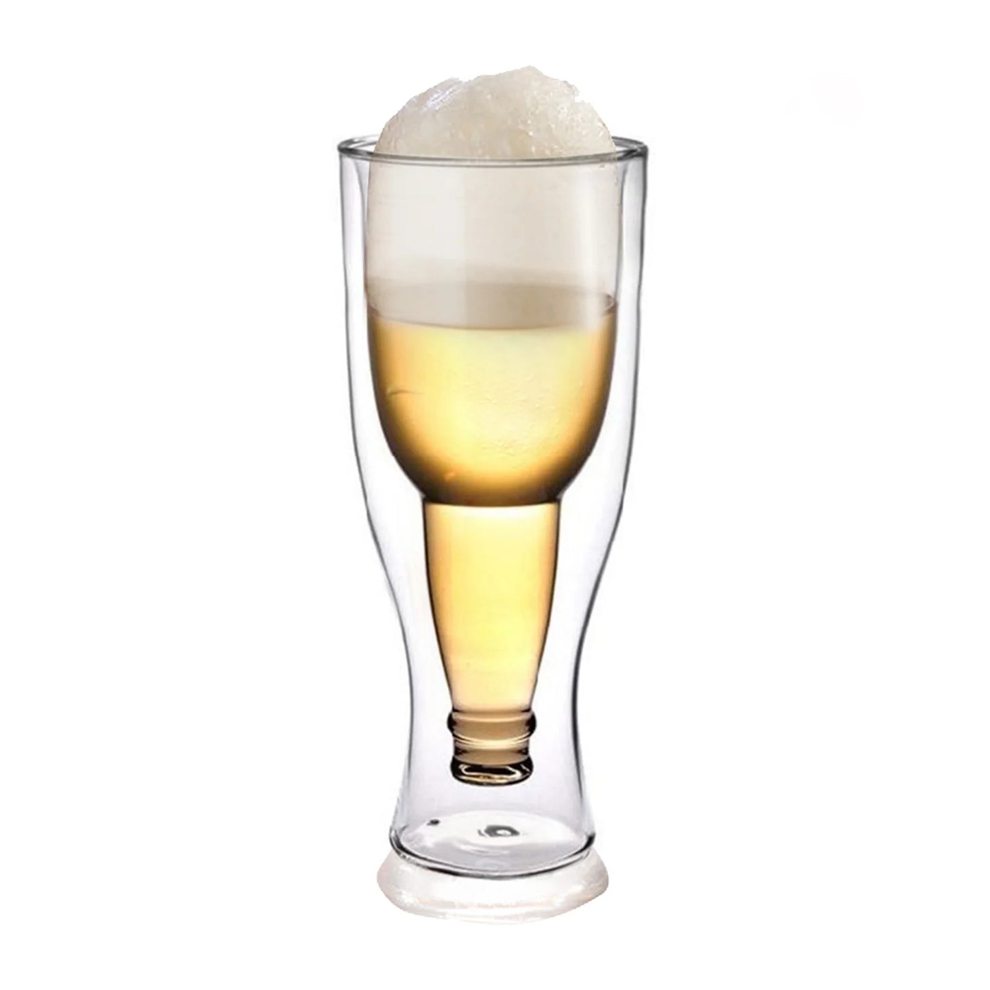 Upside Down Beer Mug Double Layer Transparent Glass