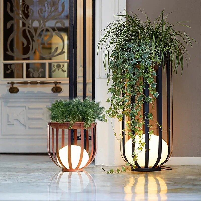 Solar Garden Flowerpot Floor Lamp