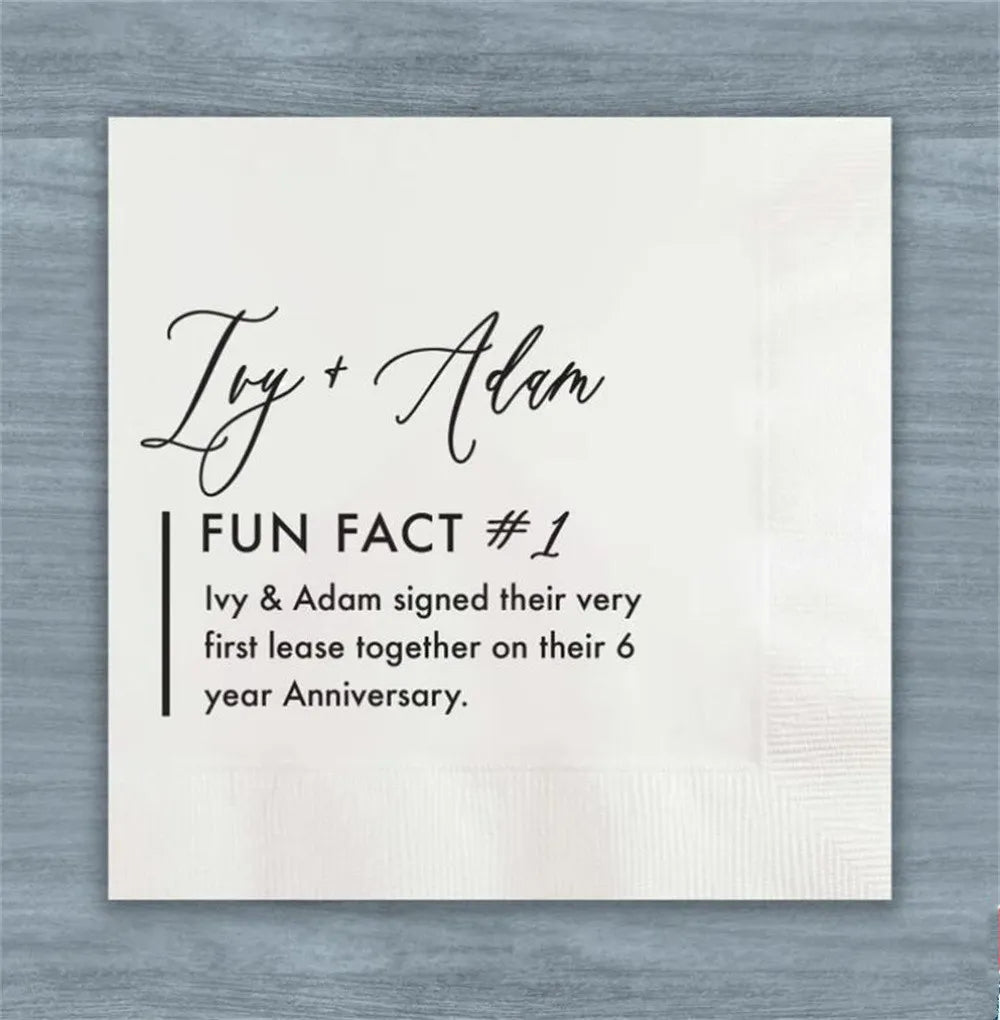 50PCS Personalized Trivia Napkins