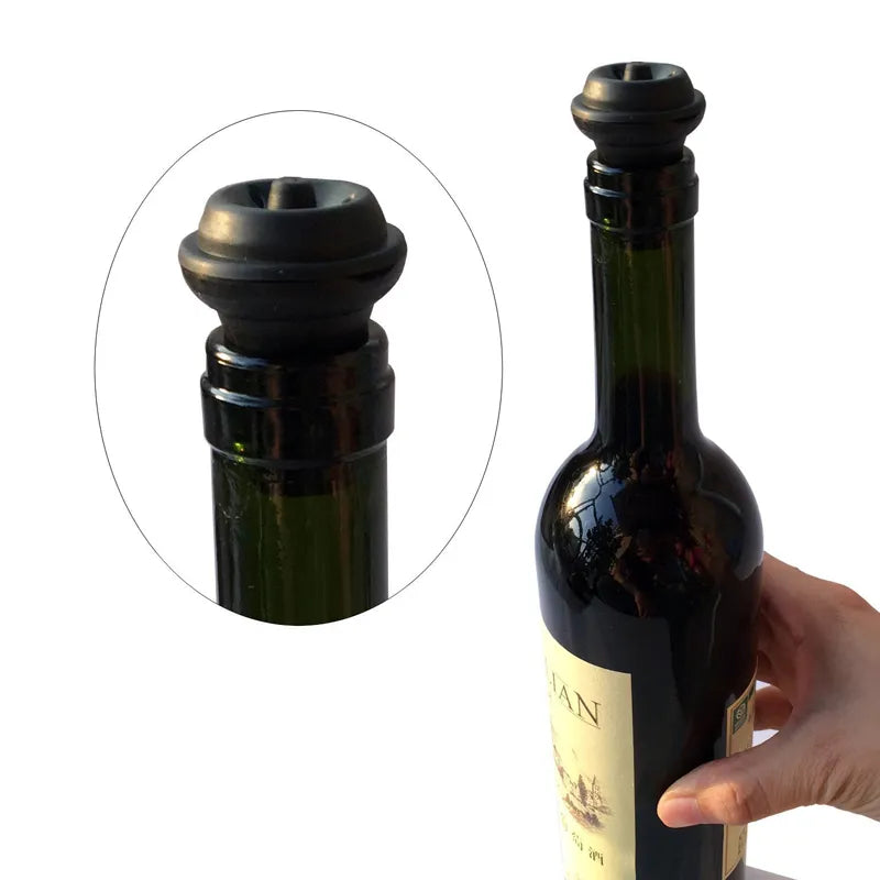 LMETJMA Stainless Steele Vacuum Pumping Wine Stopper