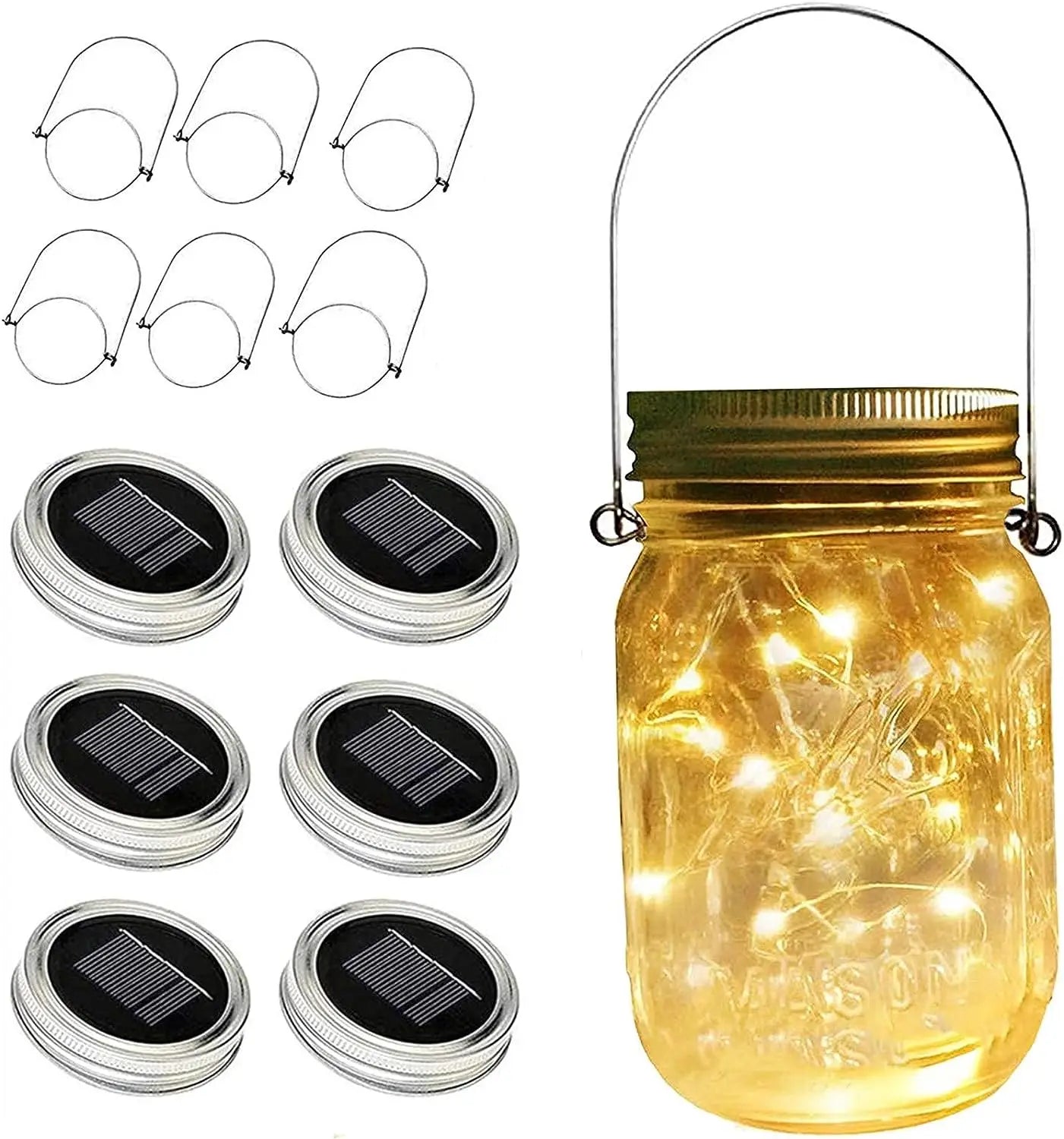 Solar Mason Jar Lid Lights for Outdoors （No Jars）