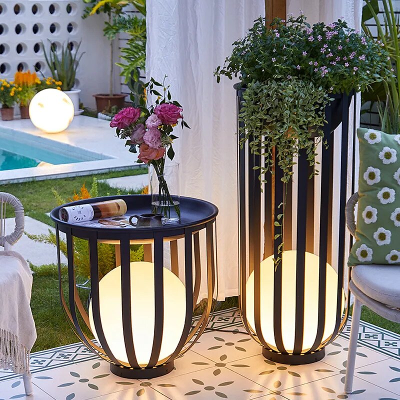 Solar Garden Flowerpot Floor Lamp