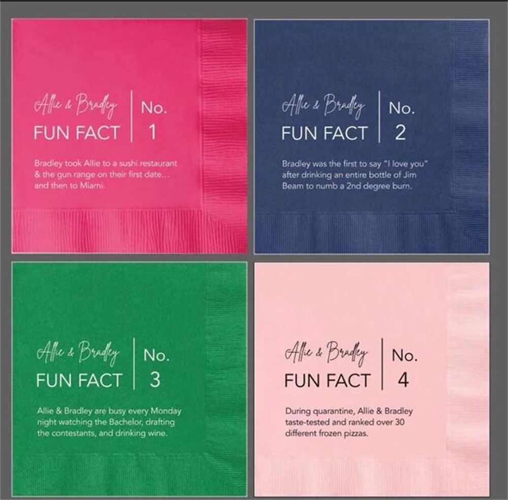 50PCS Personalized Trivia Napkins