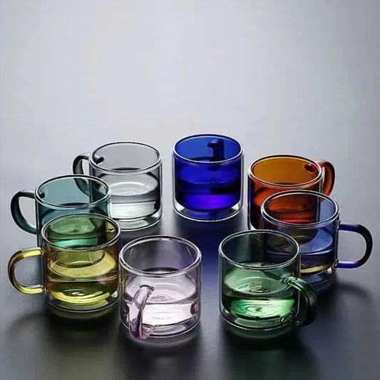 Beautiful Personalized Double-layer Glass Water Cup