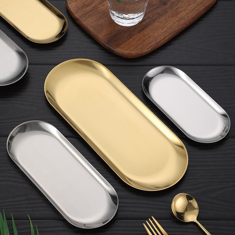 Stainless Steel Gold Dining Plate